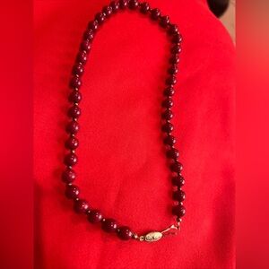 Elegant Burgundy Beaded Necklace